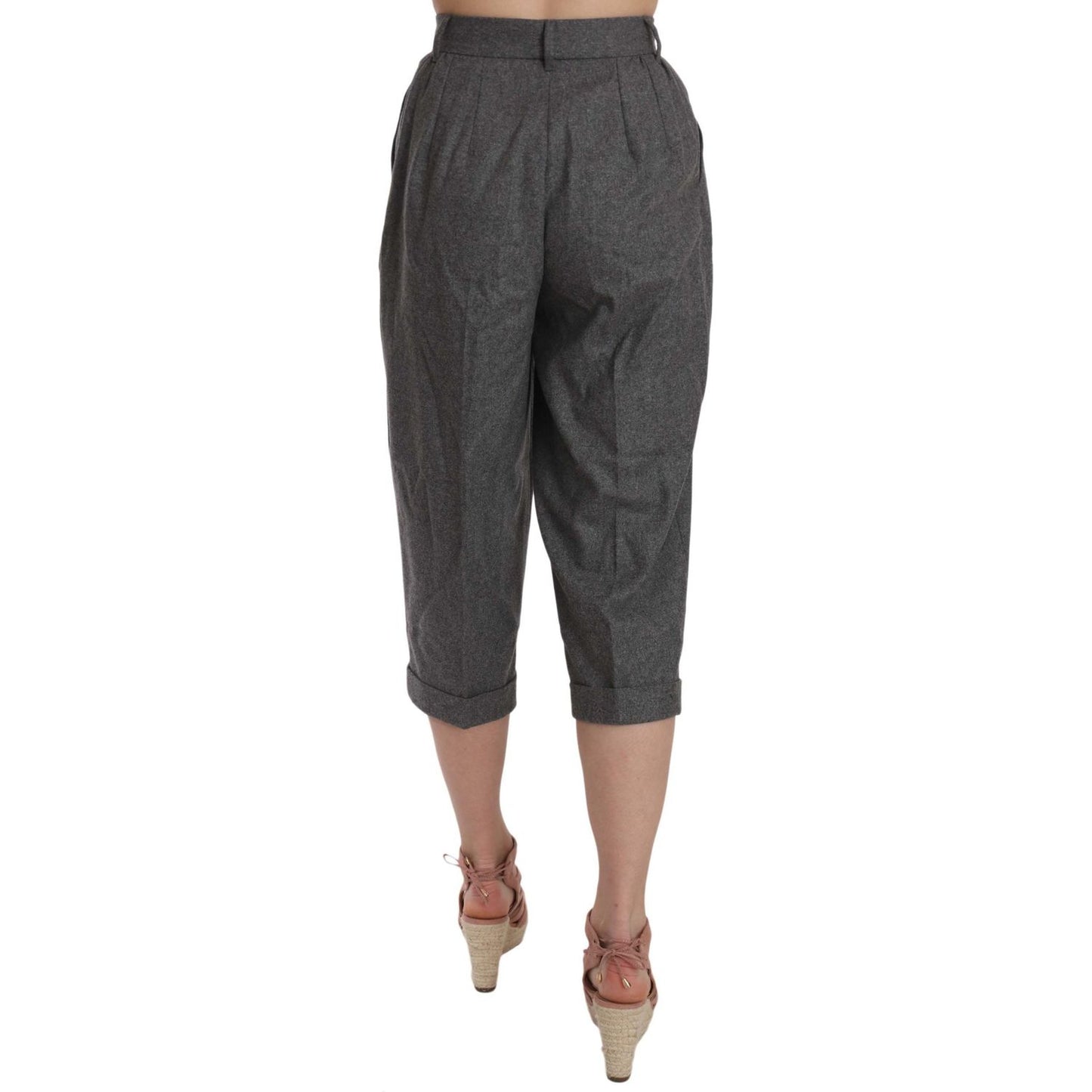 Dolce & Gabbana Wool Cropped Trouser Pleated Pant Dolce & Gabbana