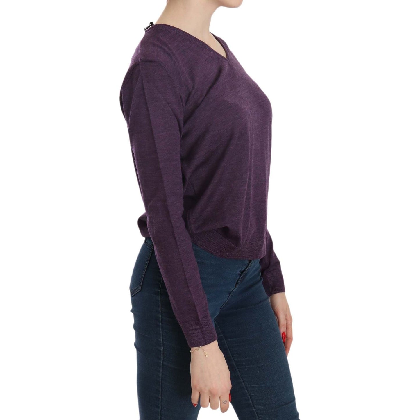 BYBLOS Purple V-neck Long Sleeve Pullover Top BYBLOS