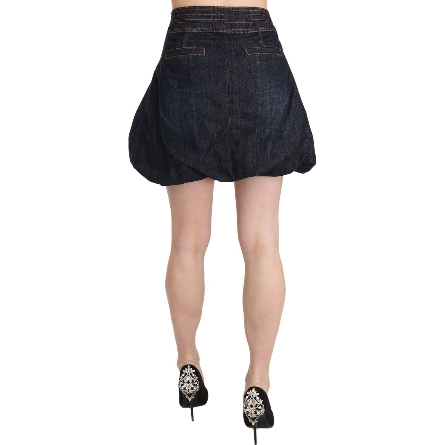 Exte Blue Jeans Denim Cotton Stretch A-line Mini Exte