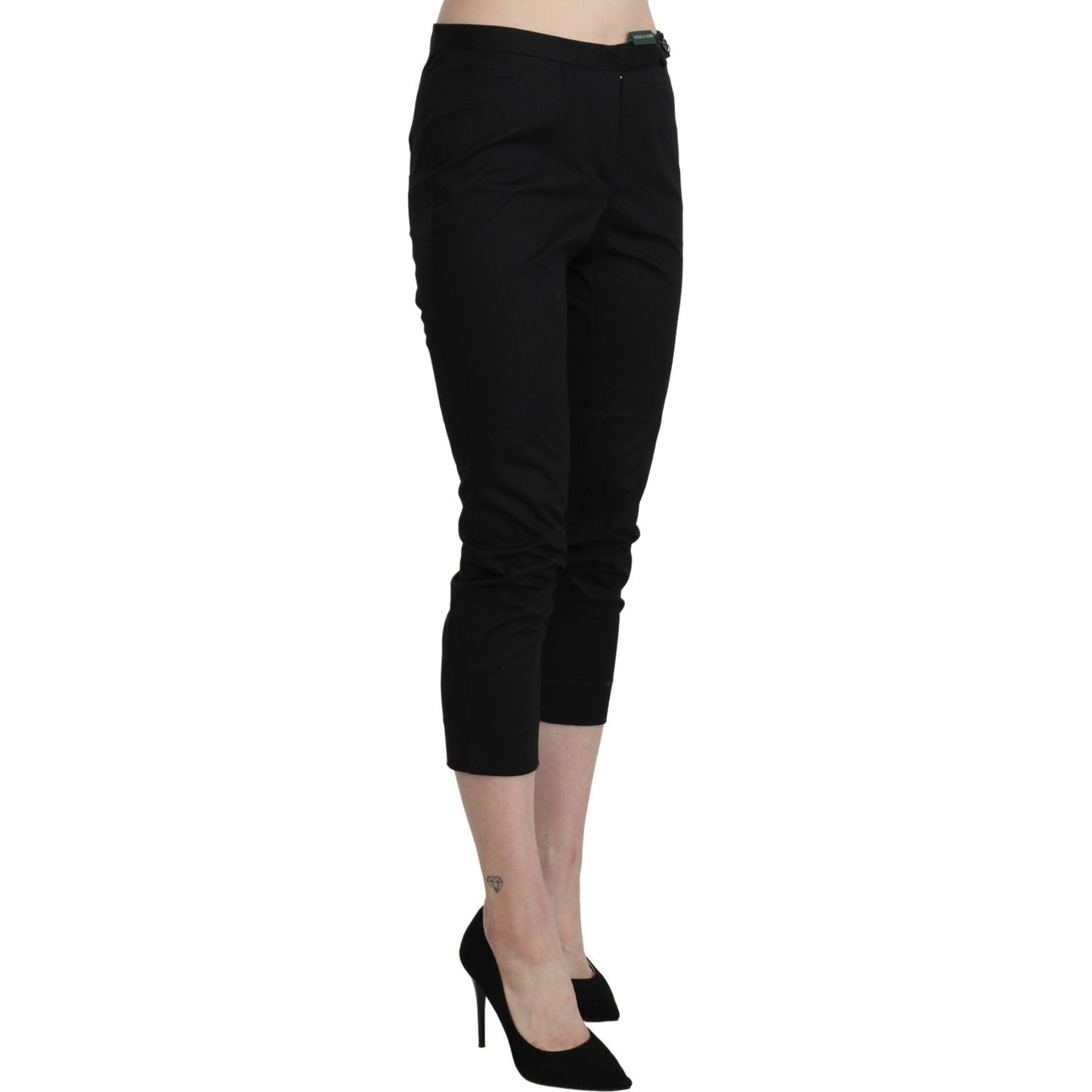 BENCIVENGA Black High Waist Skinny Cropped Dress Trouser Pants BENCIVENGA