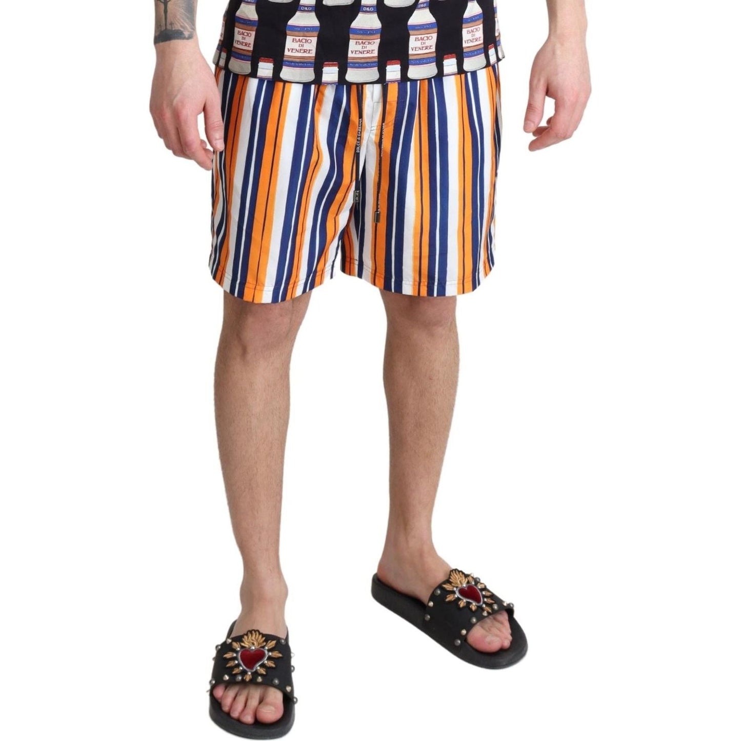 Dolce & Gabbana Multicolor Striped Beachwear Swimshorts Dolce & Gabbana