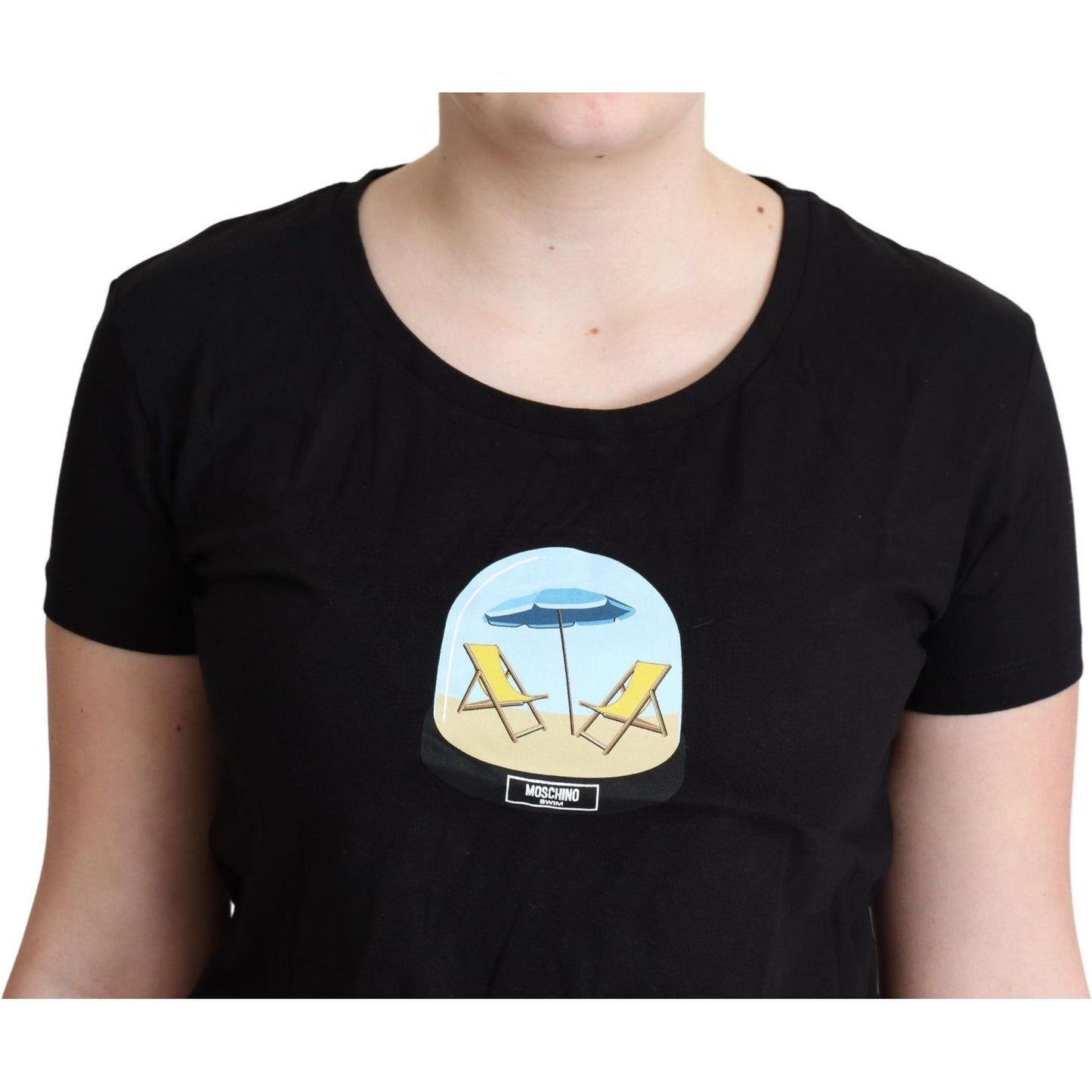 Moschino Black Printed Cotton Short Sleeves T-shirt Moschino