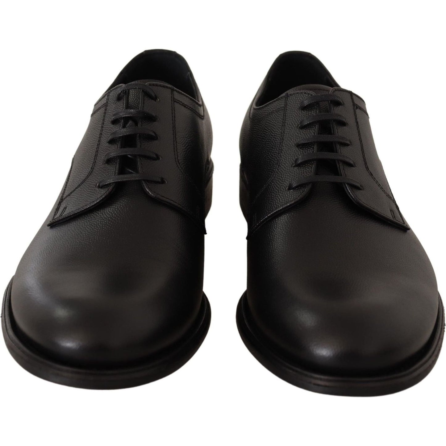 Dolce & Gabbana Black Leather Lace Up Mens Formal Derby Shoes Dolce & Gabbana
