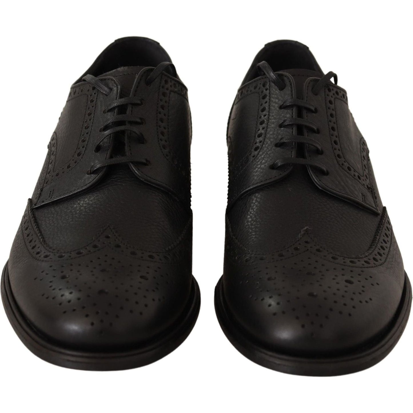 Dolce & Gabbana Black Leather Oxford Wingtip Formal Dress Shoes Dolce & Gabbana