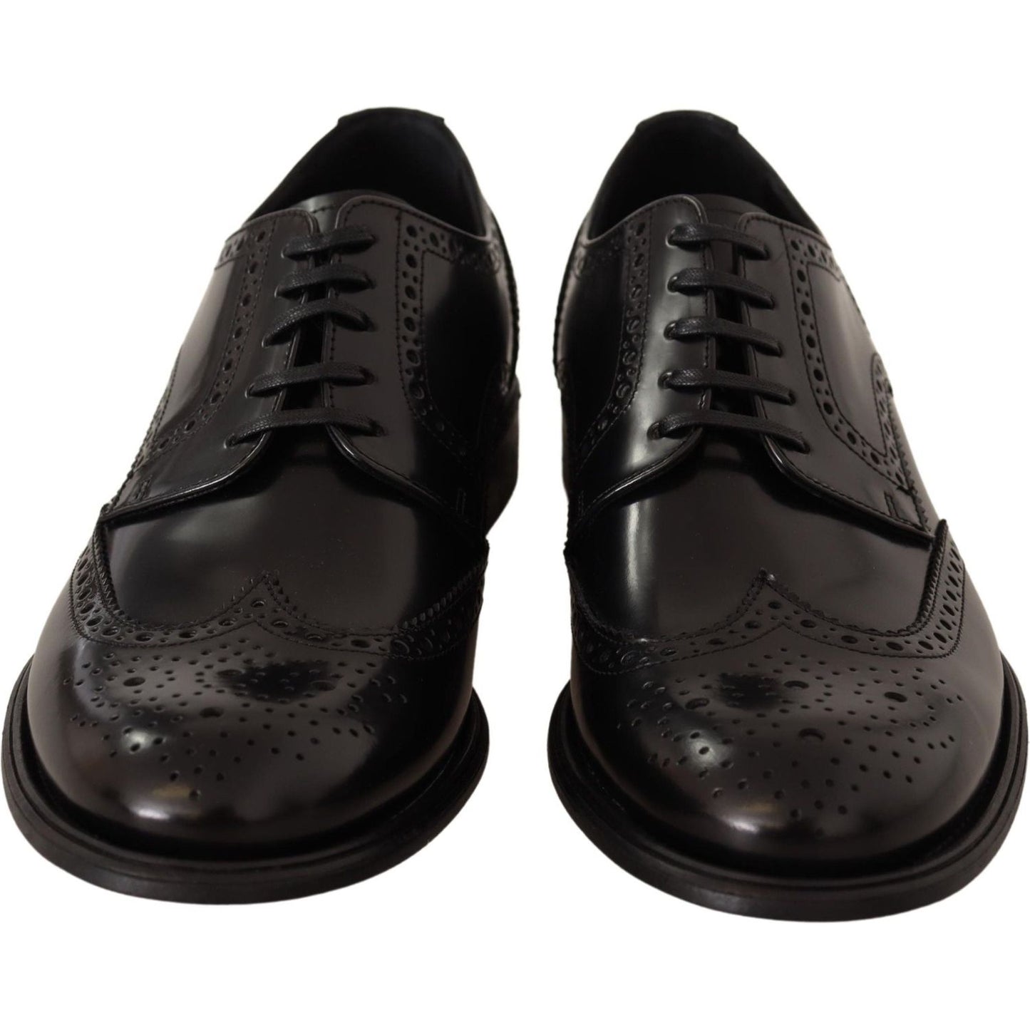 Dolce & Gabbana Black Leather Oxford Wingtip Formal Shoes Dolce & Gabbana