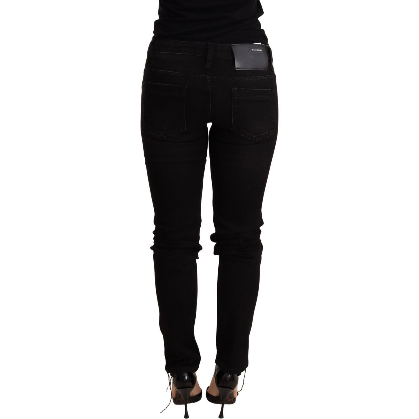 Acht Black Low Waist Skinny Denim Trouser Acht