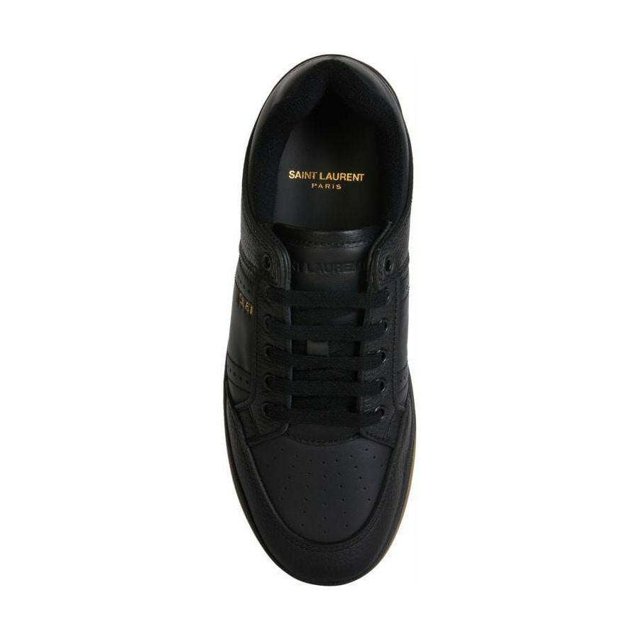 Saint Laurent Black Calf Leather Low Top Sneakers Saint Laurent