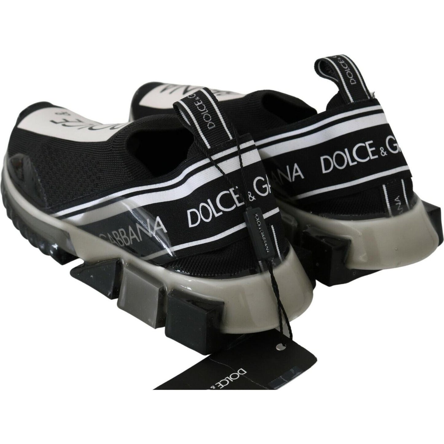 Dolce & Gabbana Black White SORRENTO Sport Stretch Sneakers Dolce & Gabbana