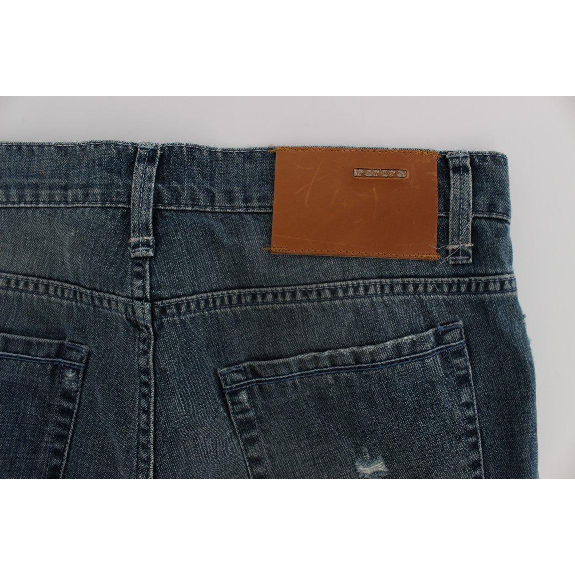 Acht Blue Wash Cotton Denim Regular Fit Jeans Acht