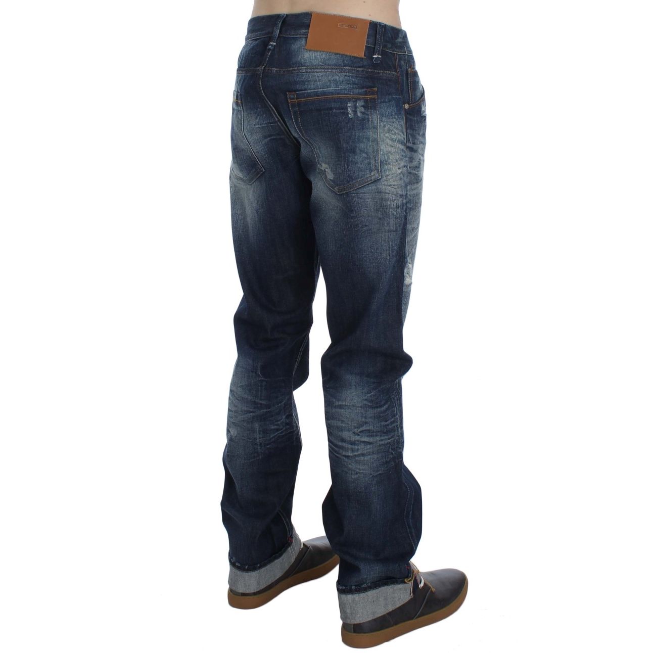 Acht Blue Wash Cotton Denim Regular Fit Jeans Acht