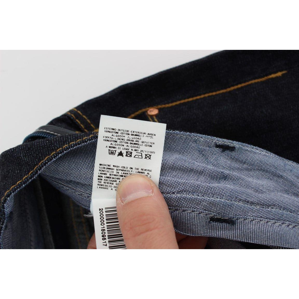 Acht Blue Cotton Regular Straight Fit Jeans Acht