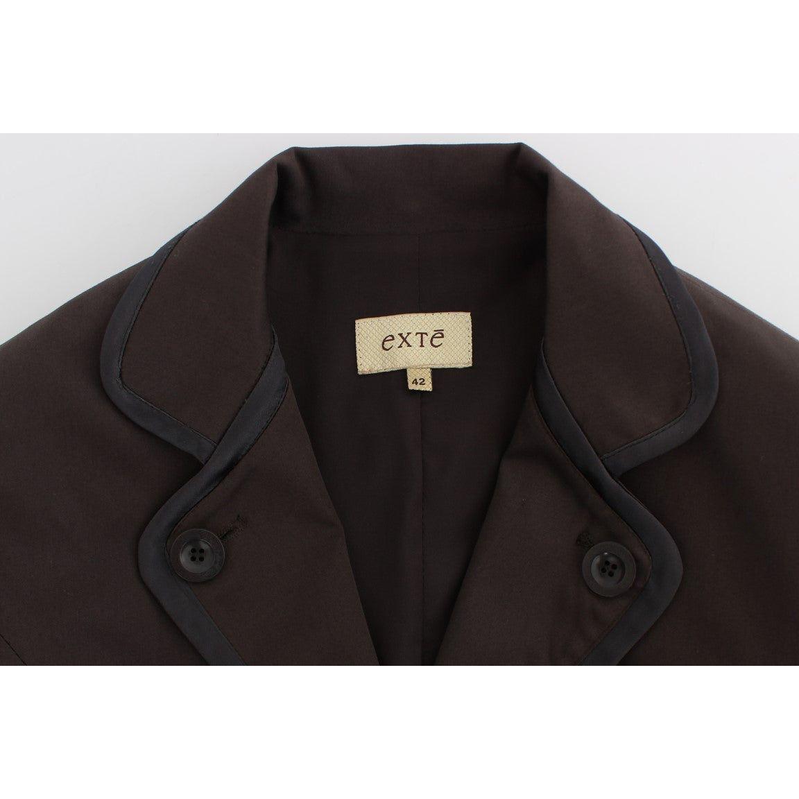 Exte Brown Stretch Two Button Suit Exte