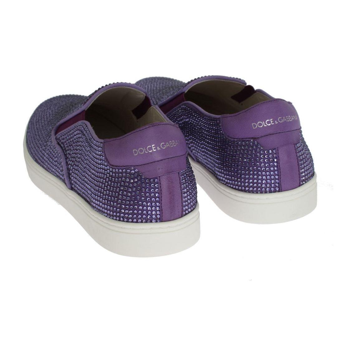Dolce & Gabbana Purple Strass Canvas Logo Sneakers Dolce & Gabbana