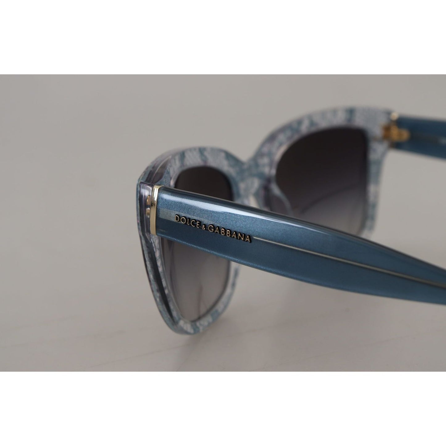 Dolce & Gabbana Blue Lace Acetate Rectangle Shades DG4226 Sunglasses Dolce & Gabbana