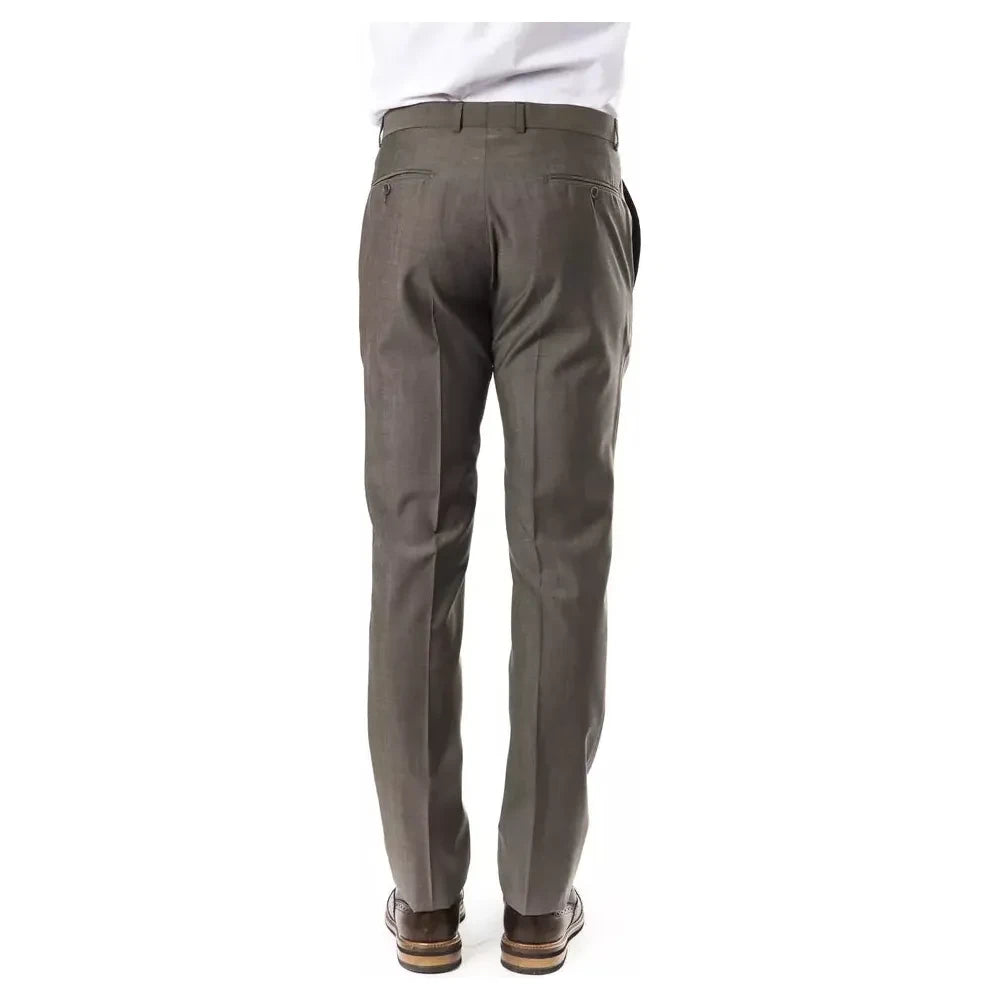 Uominitaliani Gray Wool Mens Suit Pant Uominitaliani