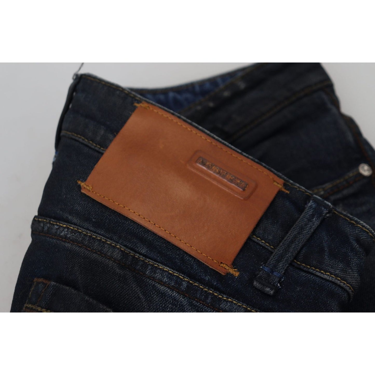 Acht Blue Cotton Low Waist Slim Fit Women Casual Jeans Acht