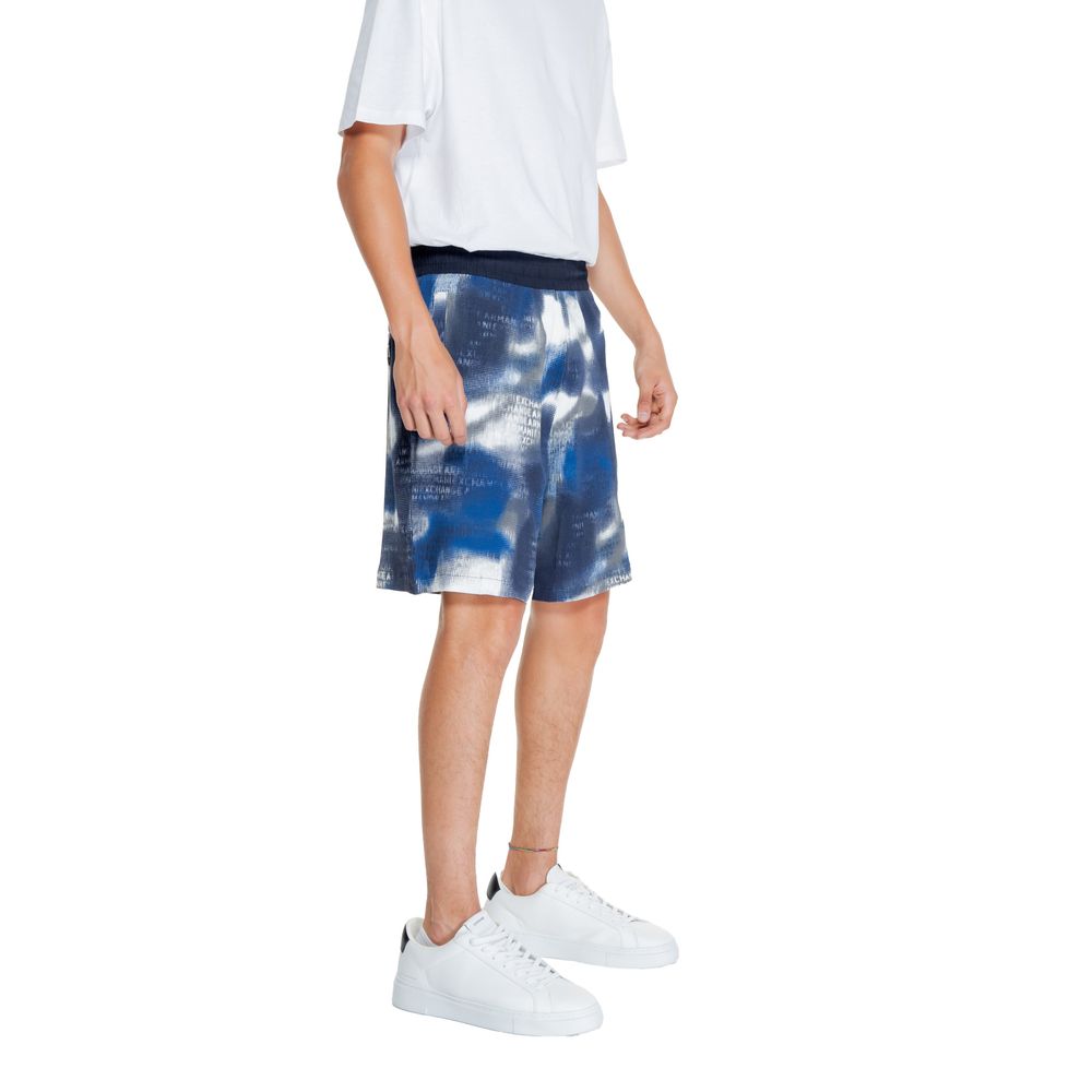 Armani Exchange Blue Cotton Bermuda Shorts