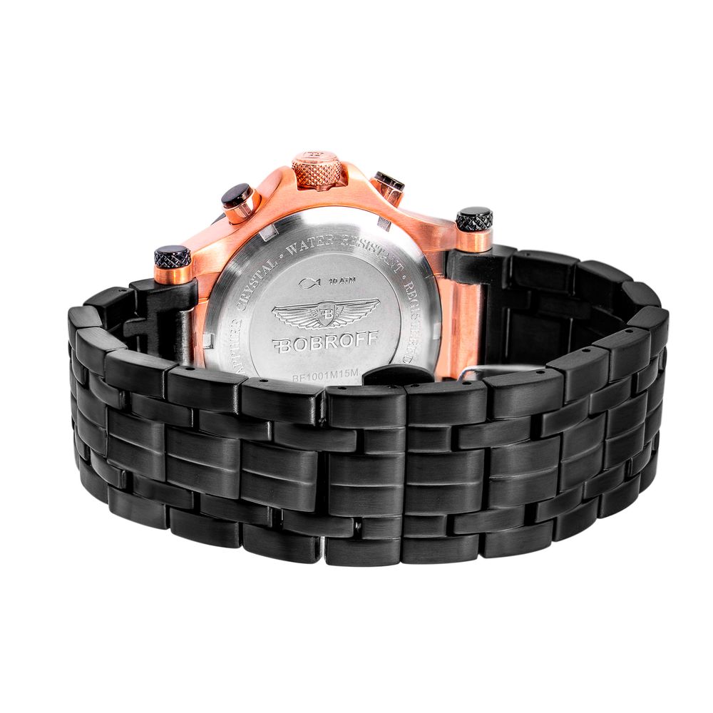 Bobroff Black Stainless Steel Dress Watch Bobroff