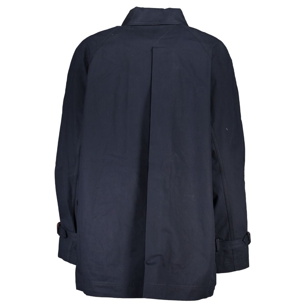 Tommy Hilfiger Blue Cotton Trench Coat Tommy Hilfiger