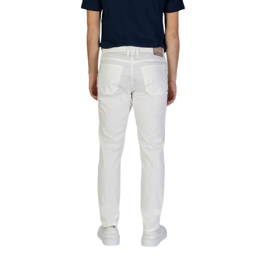 Jeckerson White Cotton Skinny Pants Jeckerson