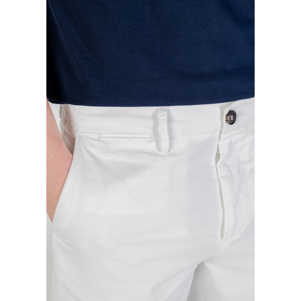 Borghese White Cotton Bermuda Shorts Borghese