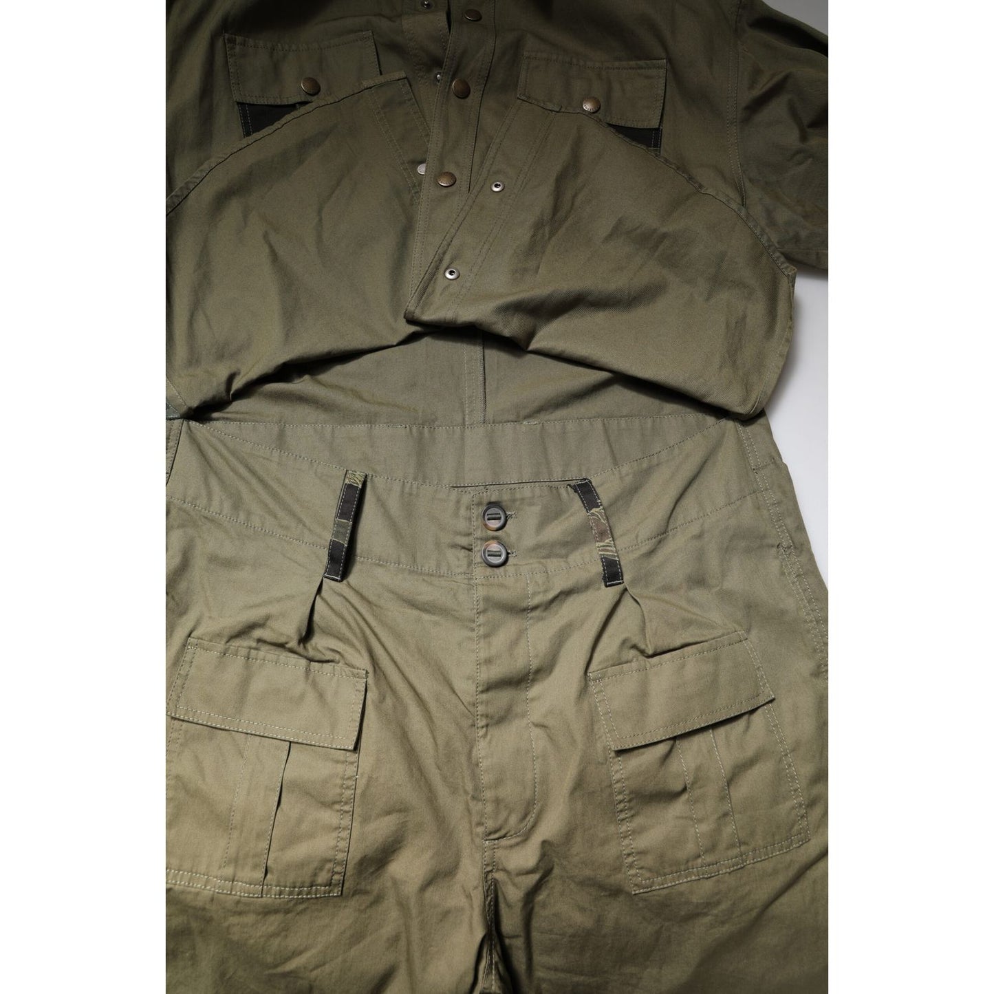 Dolce & Gabbana Brown Cotton Stretch Shirt Pants Casual Set
