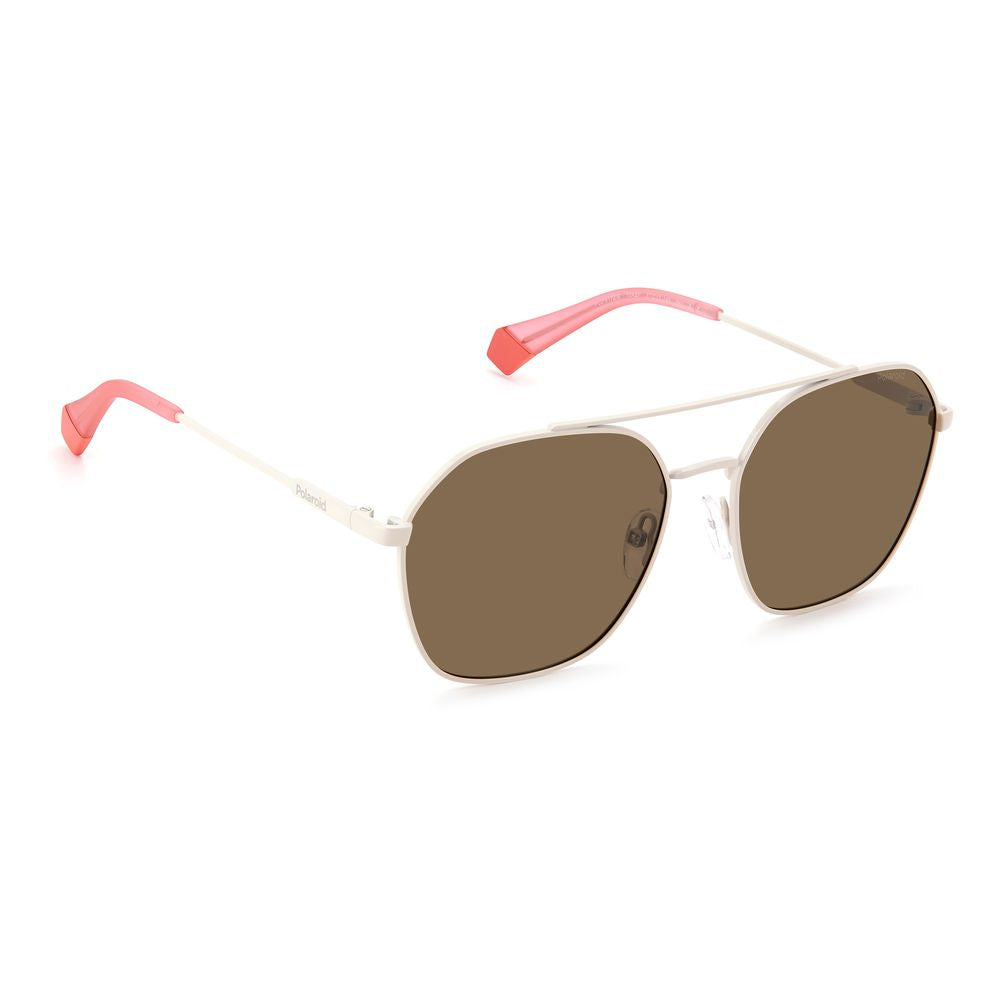 Polaroid Beige Stainless Steel Sunglasses Polaroid
