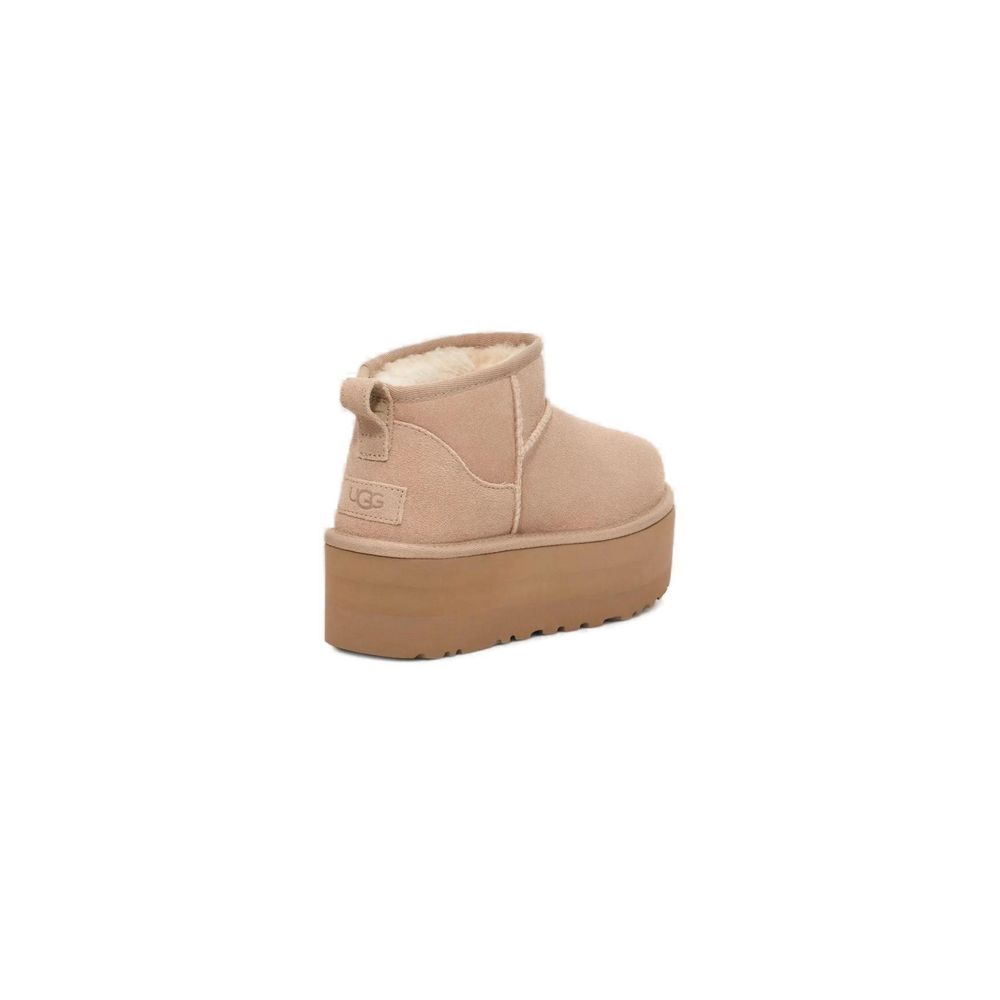 UGG Beige Suede Leather Ankle Boots UGG