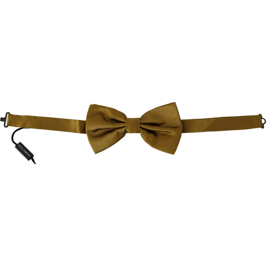 Dolce & Gabbana Yellow Mustard 100% Silk Butterfly Papillon Men Bow Tie Dolce & Gabbana