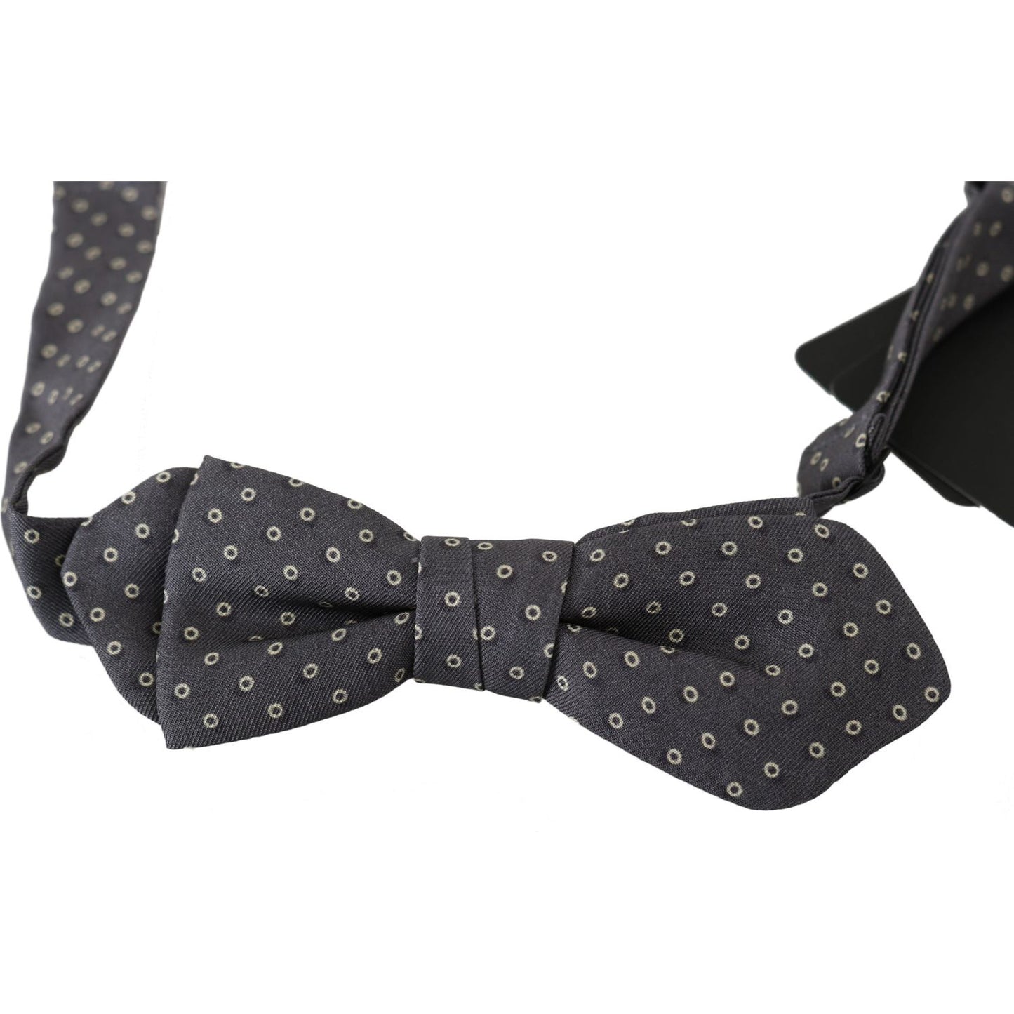 Dolce & Gabbana Elegant Silk Gray Circle Pattern Bow Tie Bow Tie Dolce & Gabbana