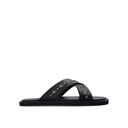 Jimmy Choo Black Calfskin Strap-On Sandals