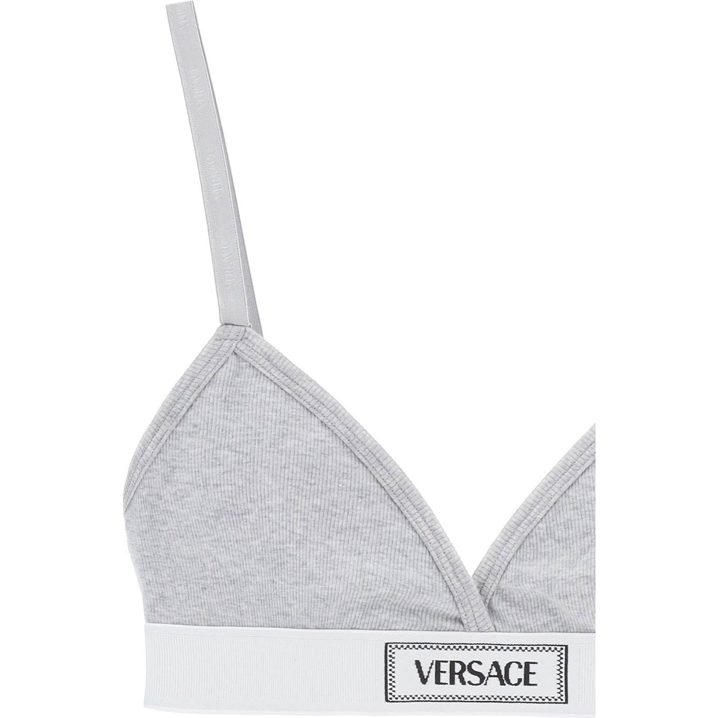 Versace '90s logo ribbed bralette Beachwear & underwear Versace