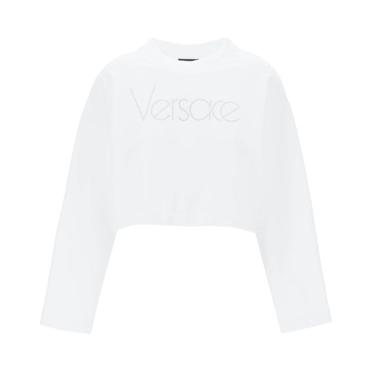 Versace "cropped sweatshirt with rhinestone Topwear Versace