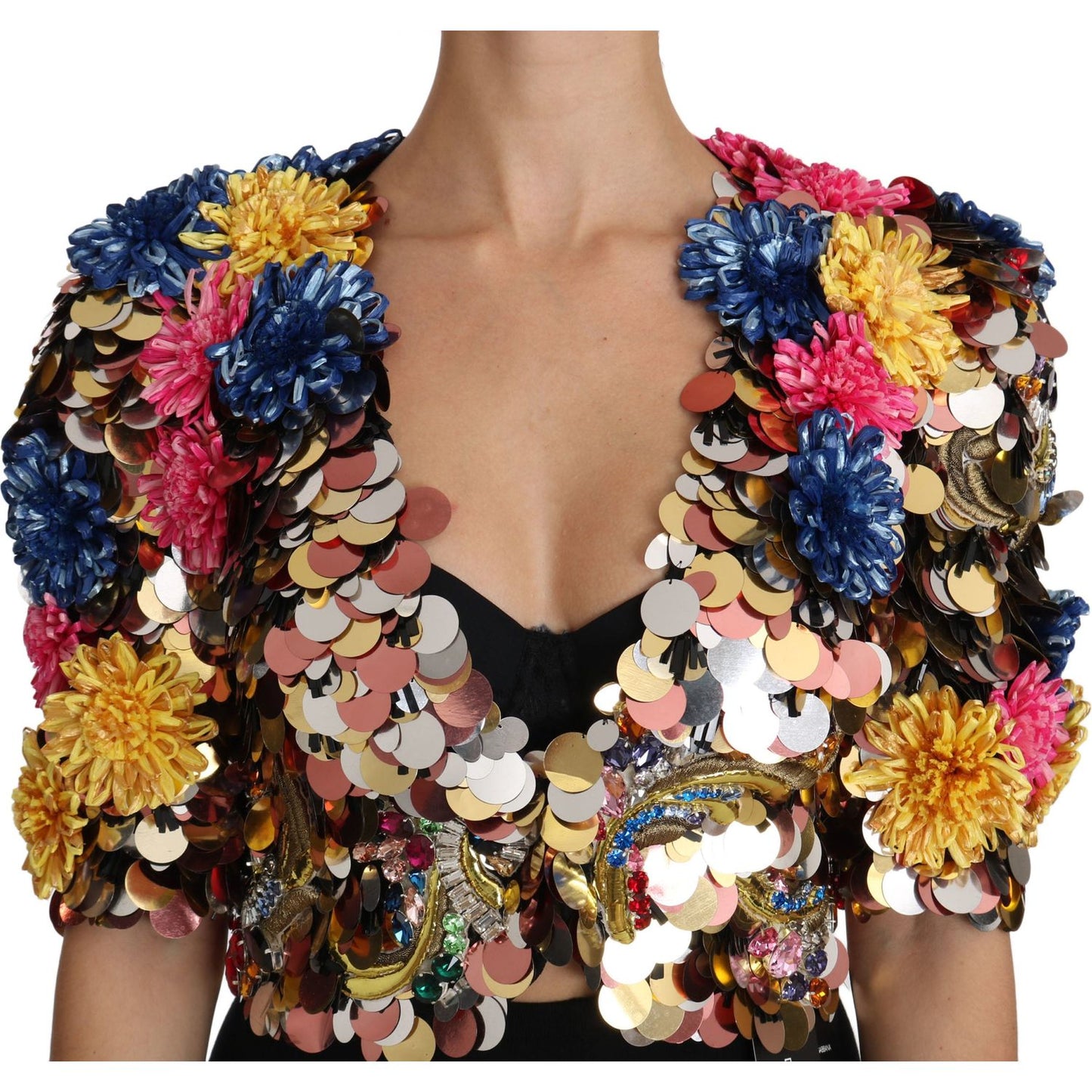 Dolce & Gabbana Enchanted Sicily Crystal-Embellished Short Jacket Dolce & Gabbana