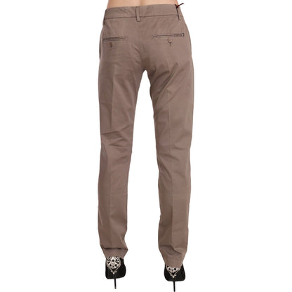 Dondup Brown Low Waist Straight Cut Trouser Pant Dondup