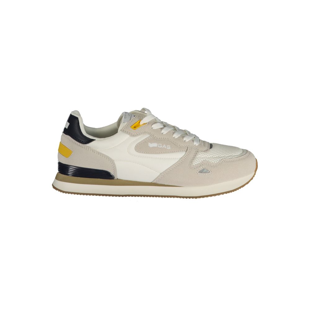 Gas White Polyester Men Sneaker