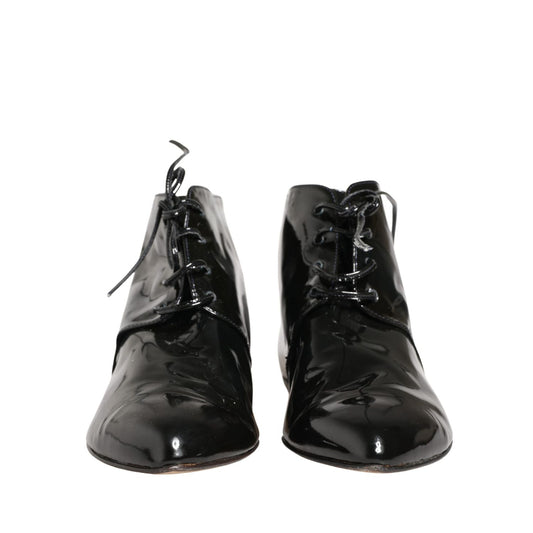 Dolce & Gabbana Black Leather AnkleBoots Shoes