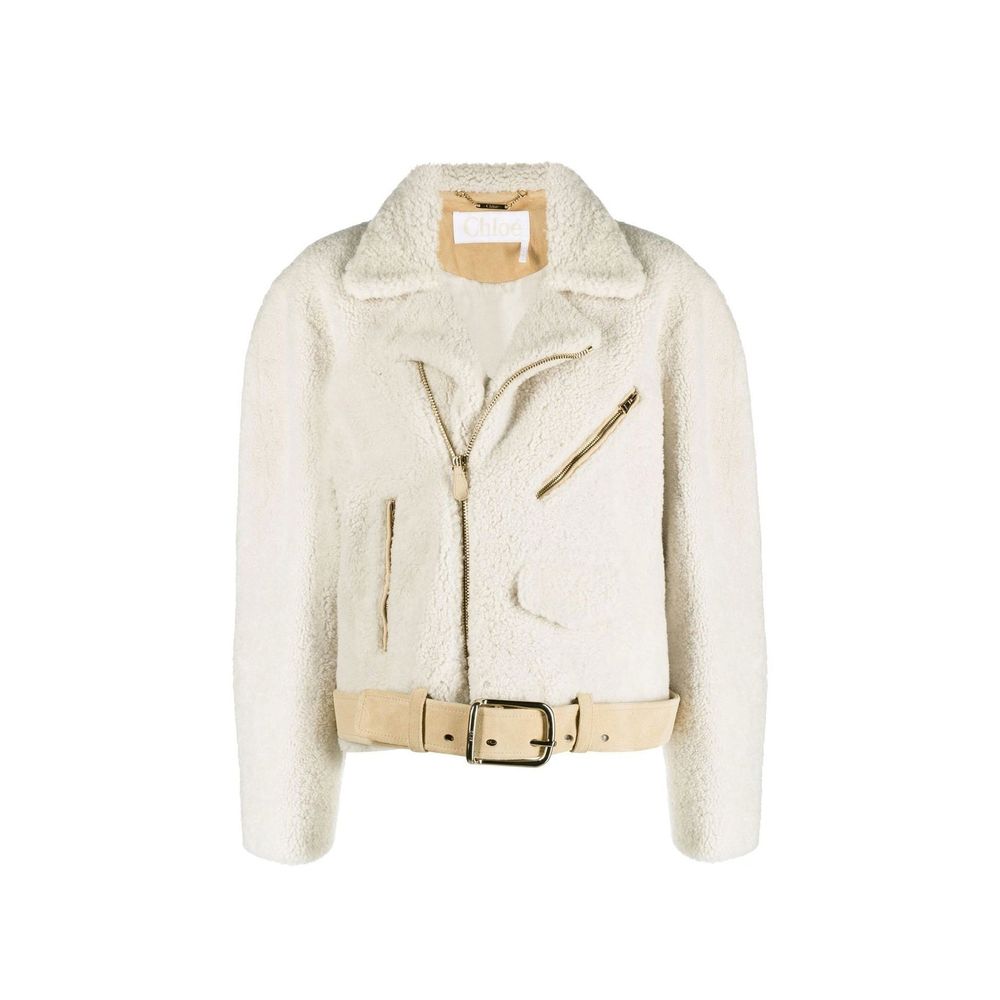Chloé Beige Polyester Leather Jacket