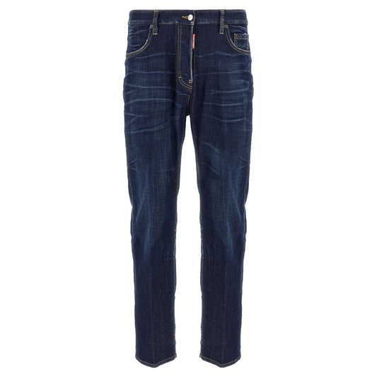 Dsquared² Blue Cotton Straight-Leg Jeans