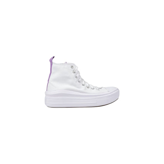 Converse White Fabric Platform Sneakers