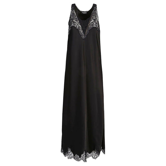 Balenciaga Lace trim long length sleeveless v-neckline dress Beachwear & underwear Balenciaga Black