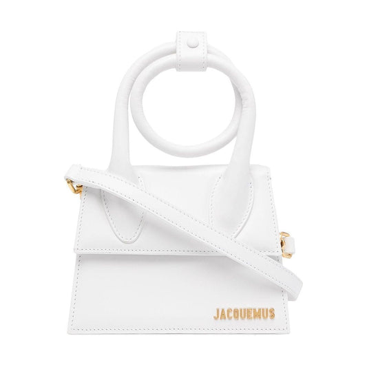 JACQUEMUS leather Le Chiquito Noeud Bag White Handbag JACQUEMUS