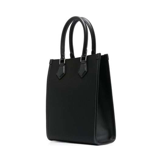 Dolce & Gabbana Black Leather Trim Nylon Men Tote Bag Shopper Dolce & Gabbana