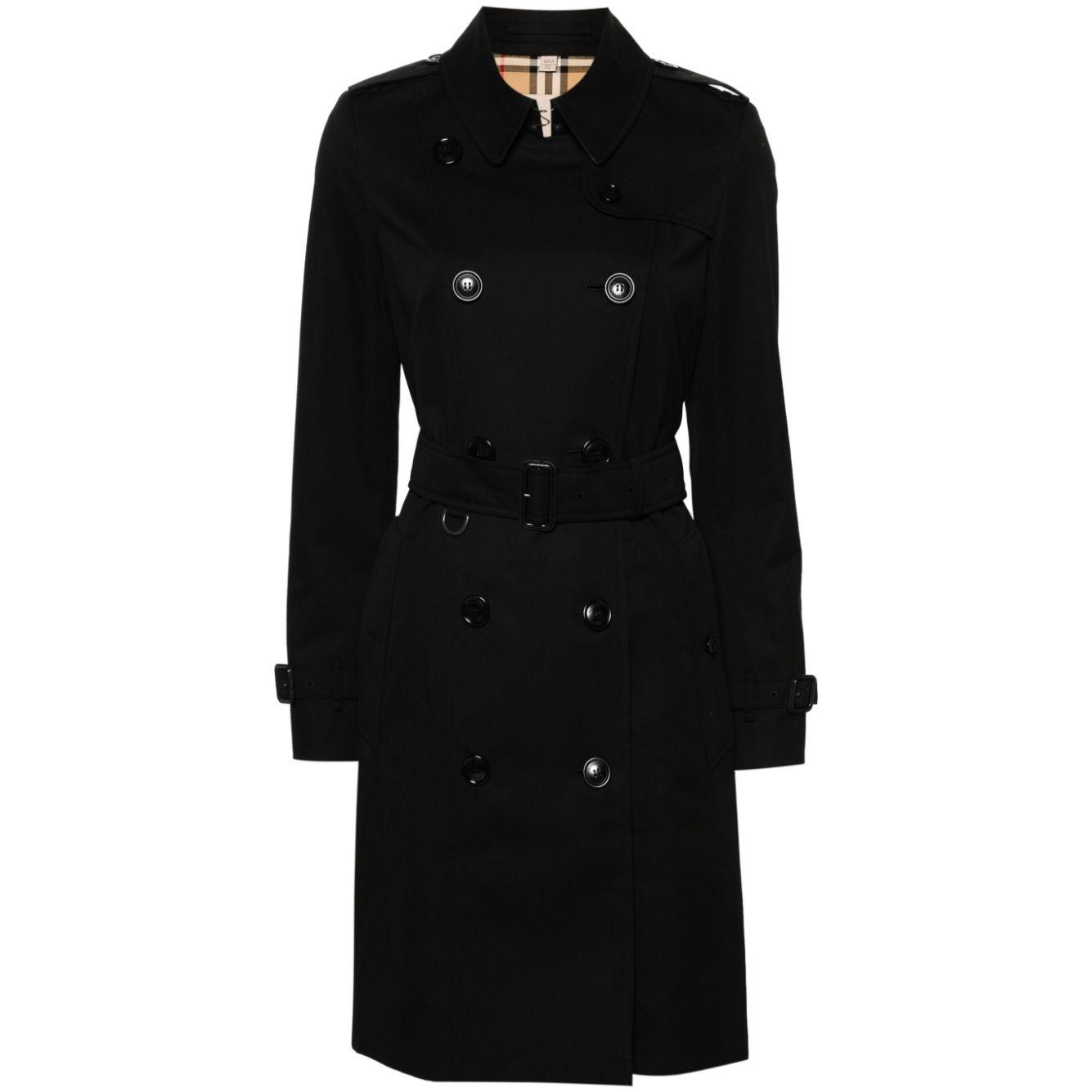 Burberry Gabardine Chelsea cotton trench coat Black Coats Burberry Black