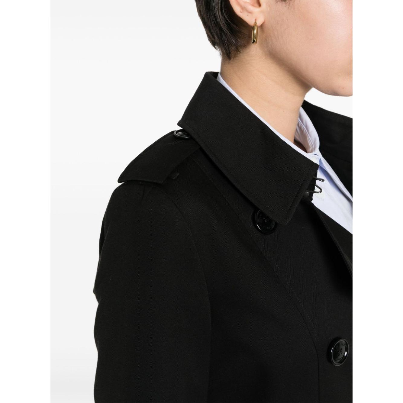 Burberry Gabardine Chelsea cotton trench coat Black Coats Burberry Antique White