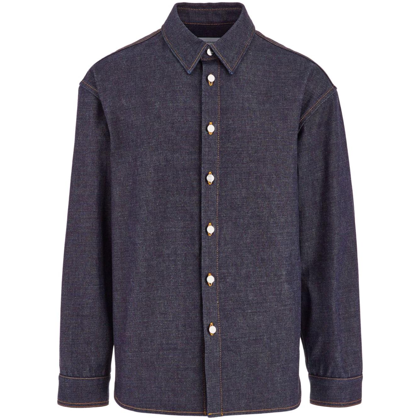Ferragamo Shirts Blue Shirts Ferragamo Dark Slate Gray