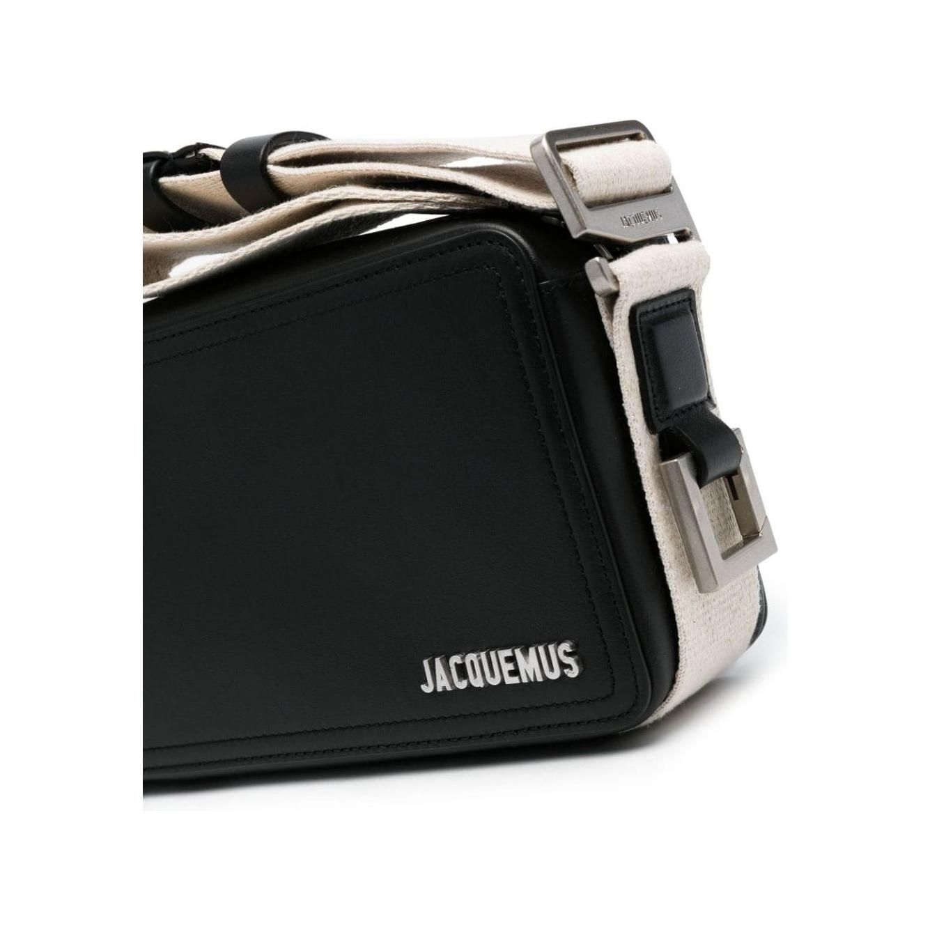 JACQUEMUS Le Cuerda Leather Men Bag  Black Shoulder JACQUEMUS