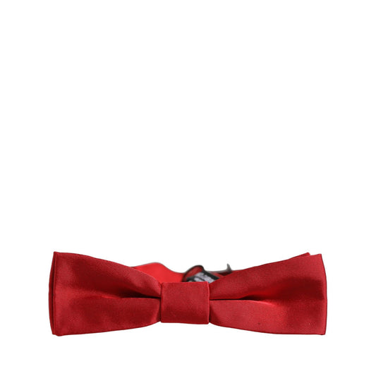 Dolce & Gabbana Men Red 100% Silk Adjustable Neck Papillon Bow Tie