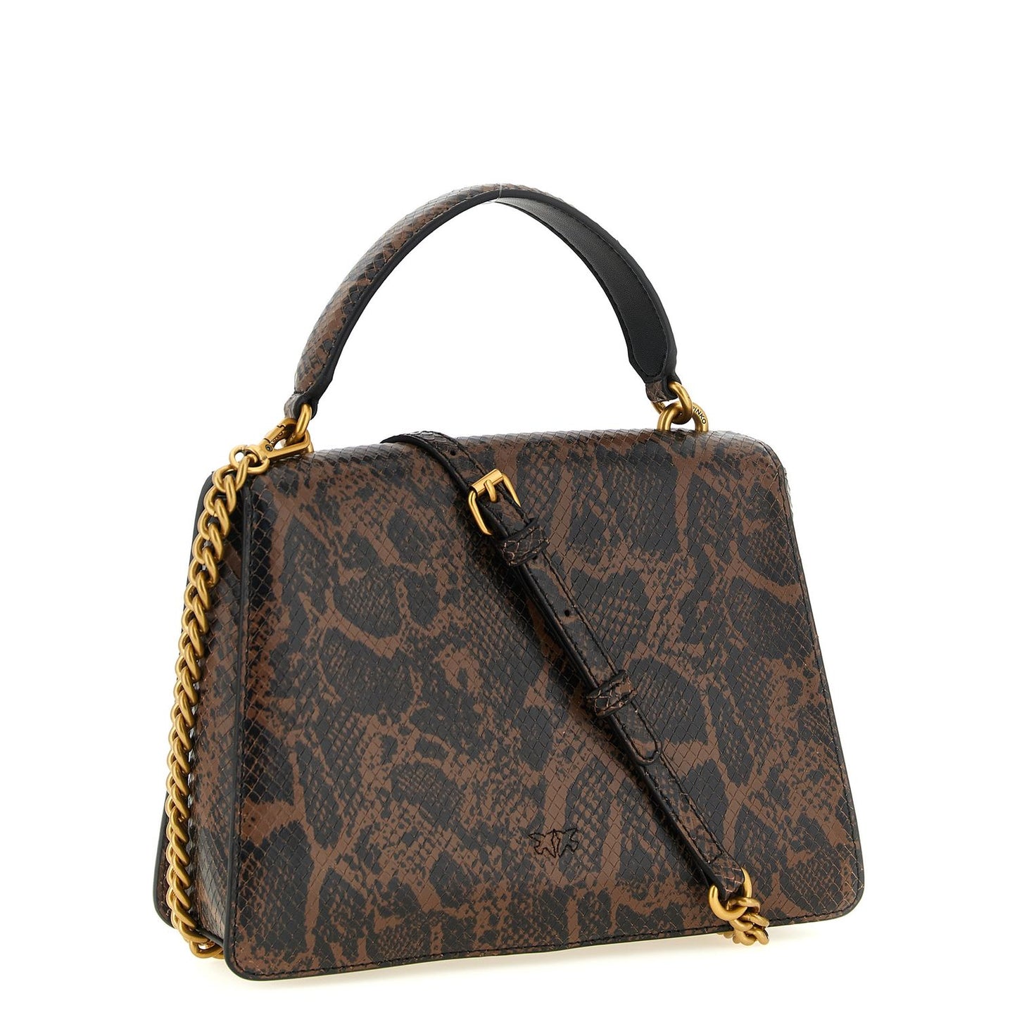 PINKO Brown Calfskin Handbag