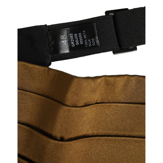 Dolce & Gabbana Brown Men 100% Silk Belt Waist Cummerbund